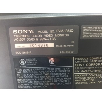 SONY PVM-1354Q TRINITRON COLOR VIDEO MONITOR